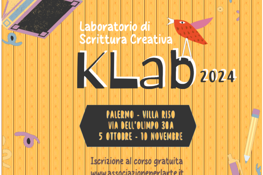CANTIERE DI SCRITTURA CREATIVA KLAB 2024, l’iscrizione al corso è gratuita.