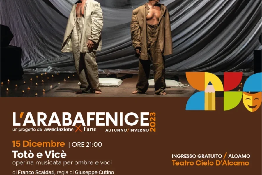 Venerdì 15 dicembre 2023, ore 21:00, al Teatro Cielo D’Alcamo va in scena Totò e Vicé”. ingresso GRATUITO .